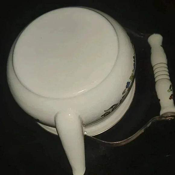 Vintage Teapot Kettle by RB Bernarda Portugal Botanical Floral Ceramic Handle. - Picture 3 of 3